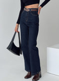 Bomve-Zephee Wide Leg Jeans Dark Wash