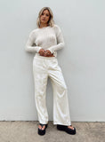 Bomve-Louis Linen Blend Pants Off White