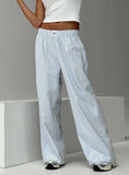 Bomve-Beach House Pants Blue Stripe