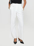 Bomve-Jazzar Pocket Detail Pleated Pant White