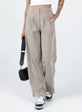 Bomve-Archer Pants Pinstripe Beige