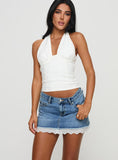 Bomve-Miyuki Denim Mini Skirt Mid Wash