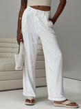 Bomve-Brenda Linen Blend Pants White