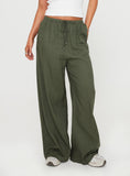 Bomve-Ogilvie Linen Blend Pants Olive