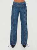 Bomve-Day Dream Tie Up Jeans Blue Denim