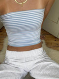 Bomve-Striped Slim Bandeau Top