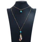 construction worker costume Ocean Style Fashion Multi-Layer Pearl Conch Necklace Simple Creative Shell Long Chain