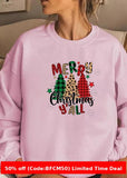 mens christmas outfit Winter Outfits Black Friday Christmas Women's Top Santa Claus Fun Print Fashion Cotton Sweater Women