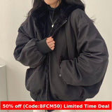 winter outfits men Christmas outfits winter outfits  Black Friday Fleece-lined Thickened Double-Sided Lamb Wool Cotton-Padded Coat Women's Coat Autumn and Winter Zipper Hooded Cotton-Padded Coat Top