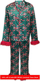 Bomve christmas pajamas aesthetic Winter outfits  Cyber Monday 2024 new year Women's Christmas Satin Print Casual Long-Sleeved Trousers Pajamas Suit Women