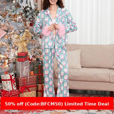 christmas pajamas aesthetic Winter outfits  Cyber Monday 2024 new year Women's Christmas Satin Print Casual Long-Sleeved Trousers Pajamas Suit Women