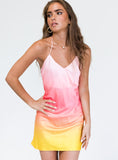 Bomve-Sunset Mini Dress Pink Multi