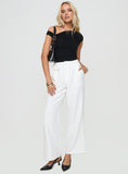 Bomve-Jazzar Pocket Detail Pleated Pant White