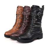 Martin brown Boots Women's Boots British Style Autumn and Winter New Thick Bottom Belt Buckle Short Boots