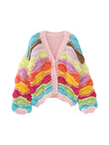 Bomve-Christmas Thanksgiving Black Friday Winry Rainbow Knit Cardigan