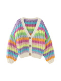 Bomve-Christmas Thanksgiving Black Friday Liz Rainbow Knit Cardigan