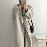 business casual outfits for women Double-Sided Cashmere Coat for Women 2024 New Small Mid-Length Autumn and Winter Elegant High-End Woolen Coat