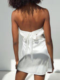 Bomve-Shaya Strapless Mini Dress White