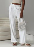 Bomve-Brenda Linen Blend Pants White