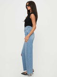 Bomve-Henesey Raw Hem Jeans Mid Wash