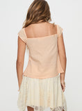 Bomve Lunya Cap Sleeve Top Beige