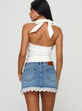 Bomve-Miyuki Denim Mini Skirt Mid Wash