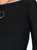 Bomve-Lukea Long Sleeve Mini Dress Black