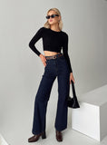 Bomve-Zephee Wide Leg Jeans Dark Wash