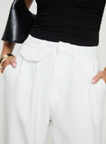 Bomve-Jazzar Pocket Detail Pleated Pant White