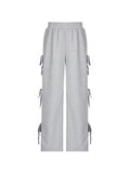 Bomve-Street Side Bow Tie Sweatpants