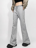 Bomve-Solid Drawstring Raw Trim Sweatpants