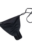 Bomve-Black Friday Christmas Thanksgiving Tie Side String Scrunch Brazilian Bikini Bottom