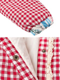 Bomve-Christmas Thanksgiving Black Friday Amabel Gingham Heart Patch Jacket