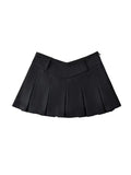 Bomve-V Cut Pleated Micro Mini Skirt