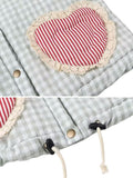 Bomve-Christmas Thanksgiving Black Friday Amabel Gingham Heart Patch Jacket