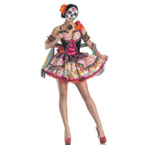 group halloween dia de los muertos costumes Halloween Printed Vampire Bride Costume Ghost Festival Party Performance Clothing Dead Festival Dress