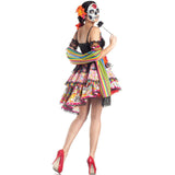 group halloween dia de los muertos costumes Halloween Printed Vampire Bride Costume Ghost Festival Party Performance Clothing Dead Festival Dress