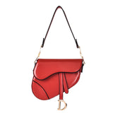 2000s fashion Saddle Bag Women's 2024 New Mini Saddle Horseshoe Small Bag Handbag Wide Shoulder Strap Messenger Bag