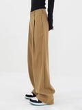 Bomve-Basic Baggy Wide Leg Dress Pants