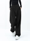 Bomve-Basic Baggy Wide Leg Dress Pants