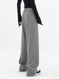 Bomve-Basic Baggy Wide Leg Dress Pants