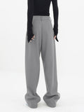 Bomve-Basic Baggy Wide Leg Dress Pants