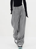 Bomve-Basic Baggy Wide Leg Dress Pants