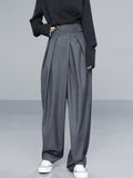 Bomve-Hook-and-Loop Fastener Wide Leg Velcro Pants