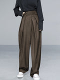 Bomve-Hook-and-Loop Fastener Wide Leg Velcro Pants