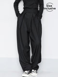 Bomve-Hook-and-Loop Fastener Wide Leg Velcro Pants