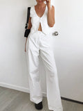 Bomve-Levanzo Cotton Linen Two Piece Pants Set