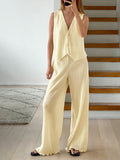 Bomve-Limoncello Pleat Two Piece Pants Set