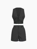 Bomve-Sicilia Knotted Two Piece Shorts Set