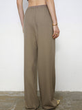 Bomve-City Stroll Elastic Waistband Wide Leg Pants